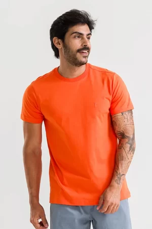 CAMISA BÁSICA LEVE LARANJA NEON